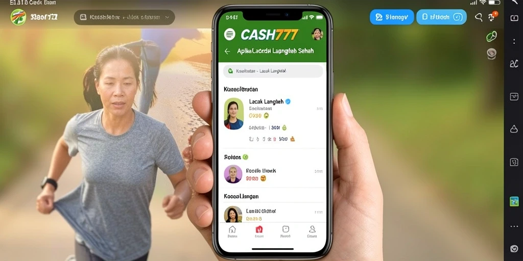 Antarmuka pengguna aplikasi Lacak Langkah CASH777 yang menarik dan informatif.
