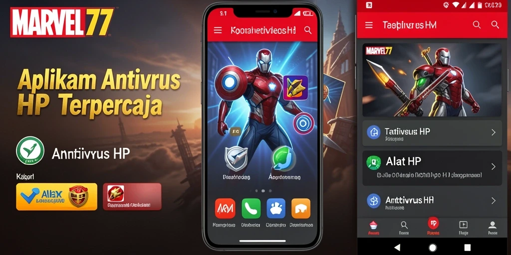 Antarmuka pengguna sederhana dan fungsional dari aplikasi Antivirus HP.