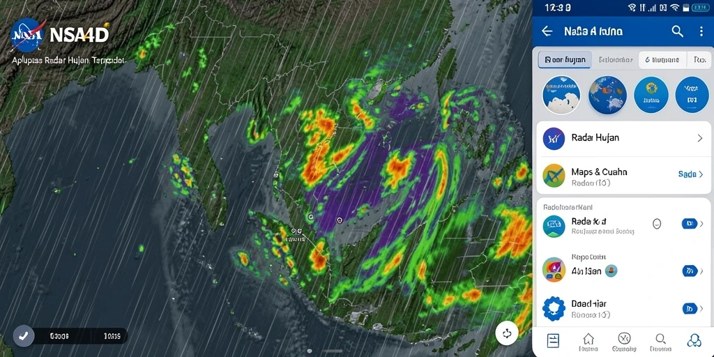 Tampilan antarmuka NASA4D dengan radar hujan real-time yang informatif.