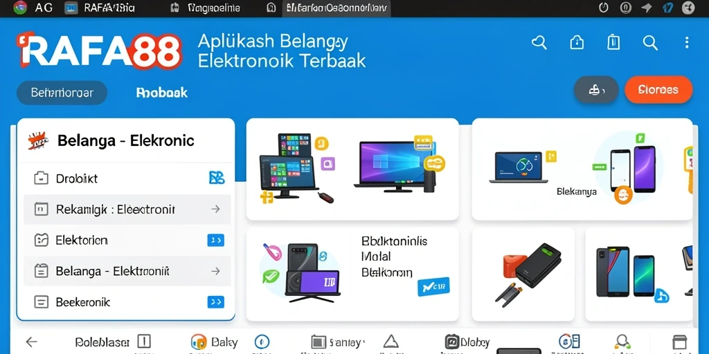 Tampilan antarmuka aplikasi RAFA88 yang modern dan fungsi belanja elektronik.