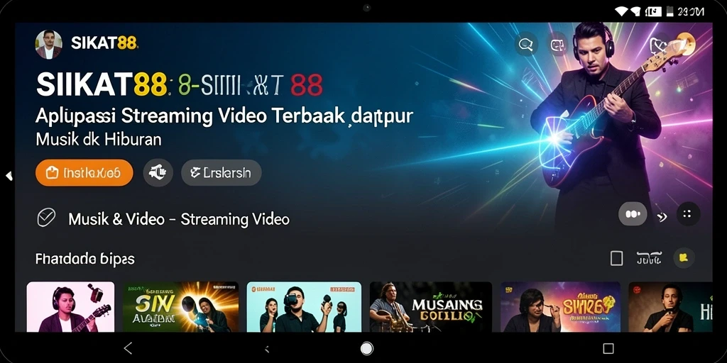 Antarmuka utama SIKAT88 dengan fitur streaming video yang menarik.