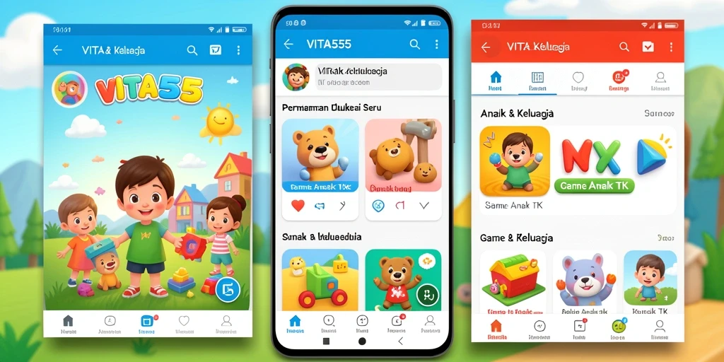 Antarmuka permainan edukasi anak yang ceria dan interaktif.